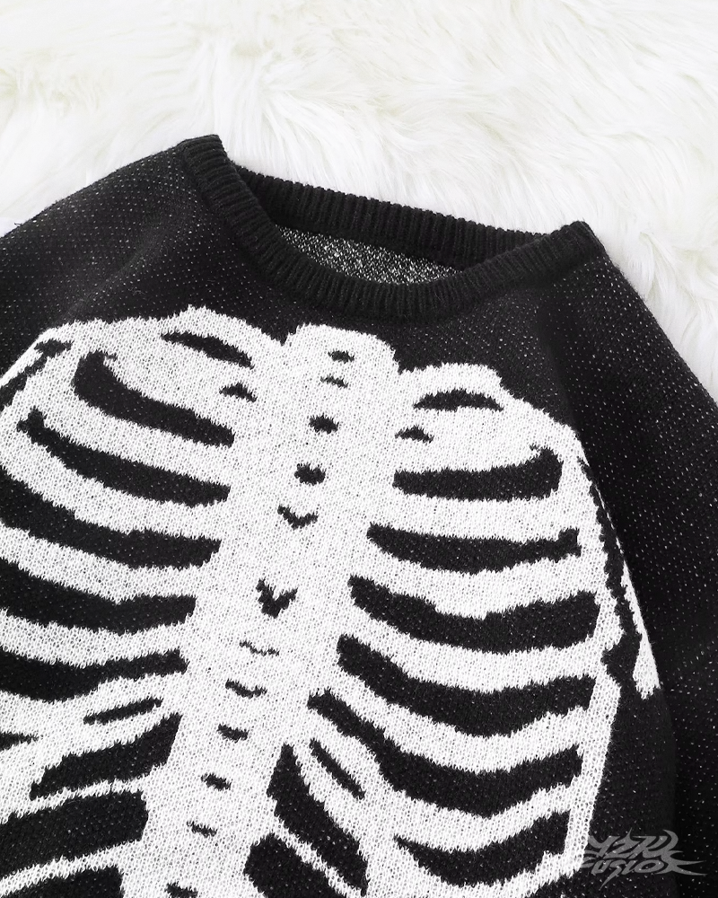 OFFSEAL Y2K Skeleton Sweater