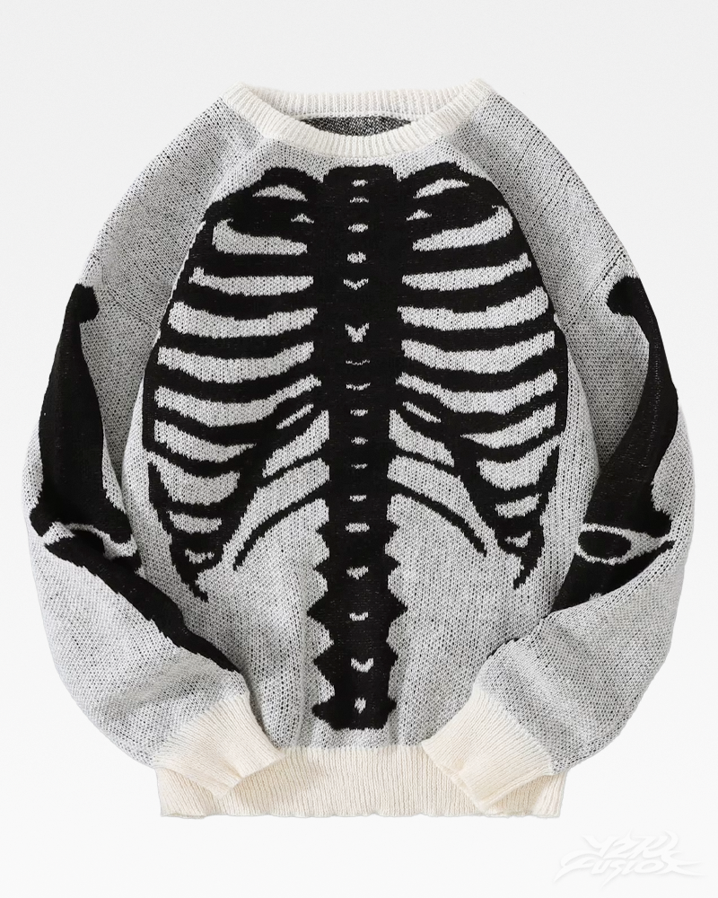 OFFSEAL Y2K Skeleton Sweater
