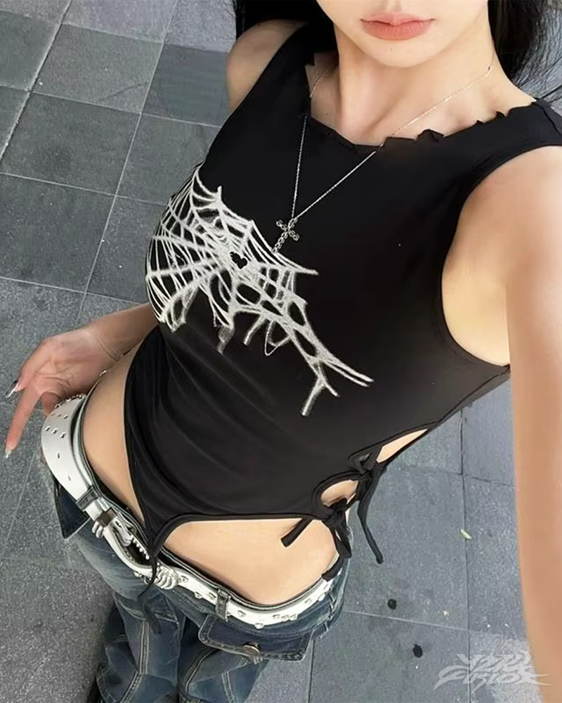 OFFSEAL Spider Web Tank Top