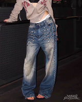 OFFSEAL Y2K Studded Baggy Jeans