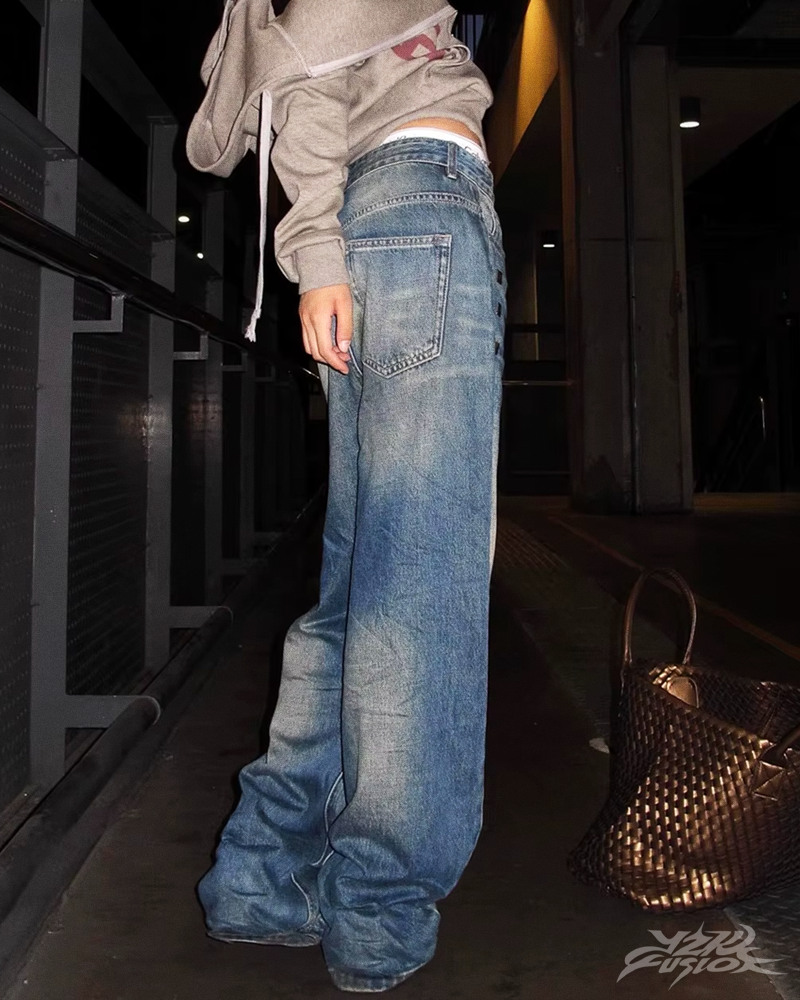 OFFSEAL Y2K Studded Baggy Jeans