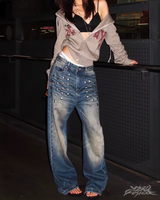 OFFSEAL Y2K Studded Baggy Jeans