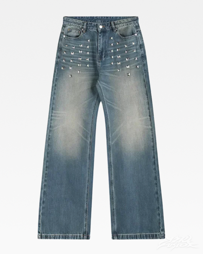 OFFSEAL Y2K Studded Baggy Jeans