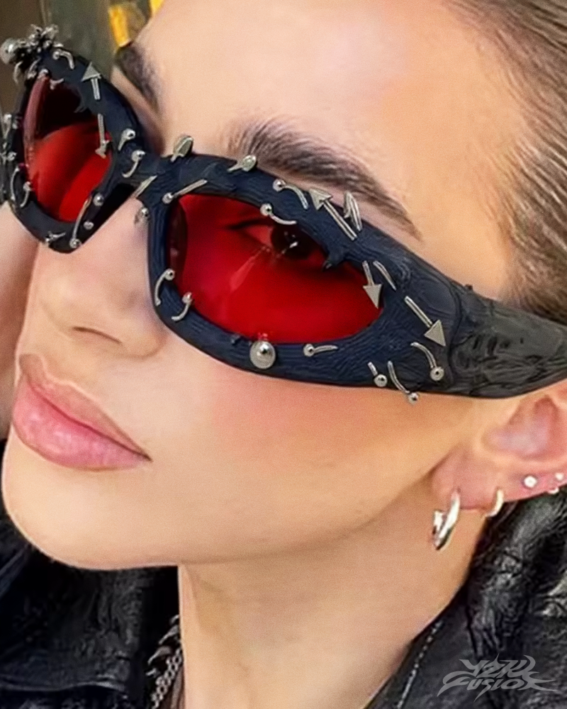 OFFSEAL Y2K Sunglasses with Piercings