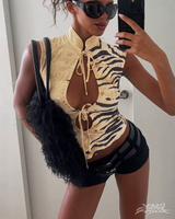OFFSEAL Y2K Tiger Striped Tank Top