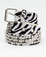 OFFSEAL Y2K Zebra Studded Belt