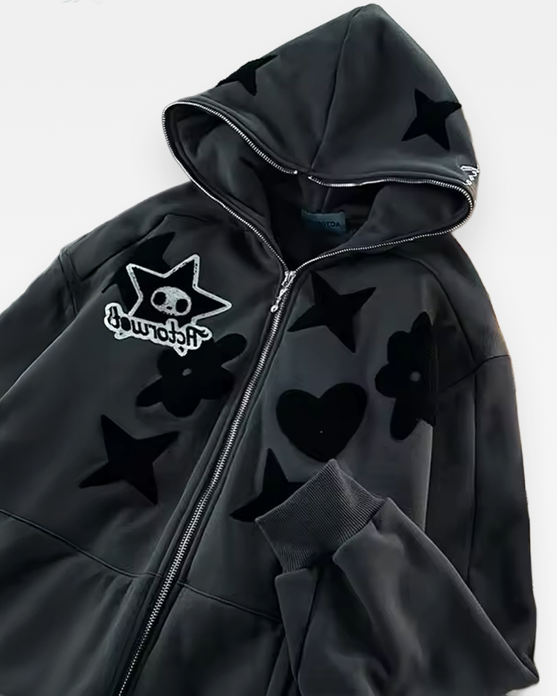 OFFSEAL Y2K Zip-Up Hoodie