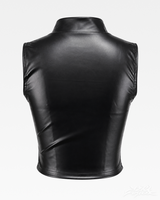 OFFSEAL Y2K Zip-Up Leather Top