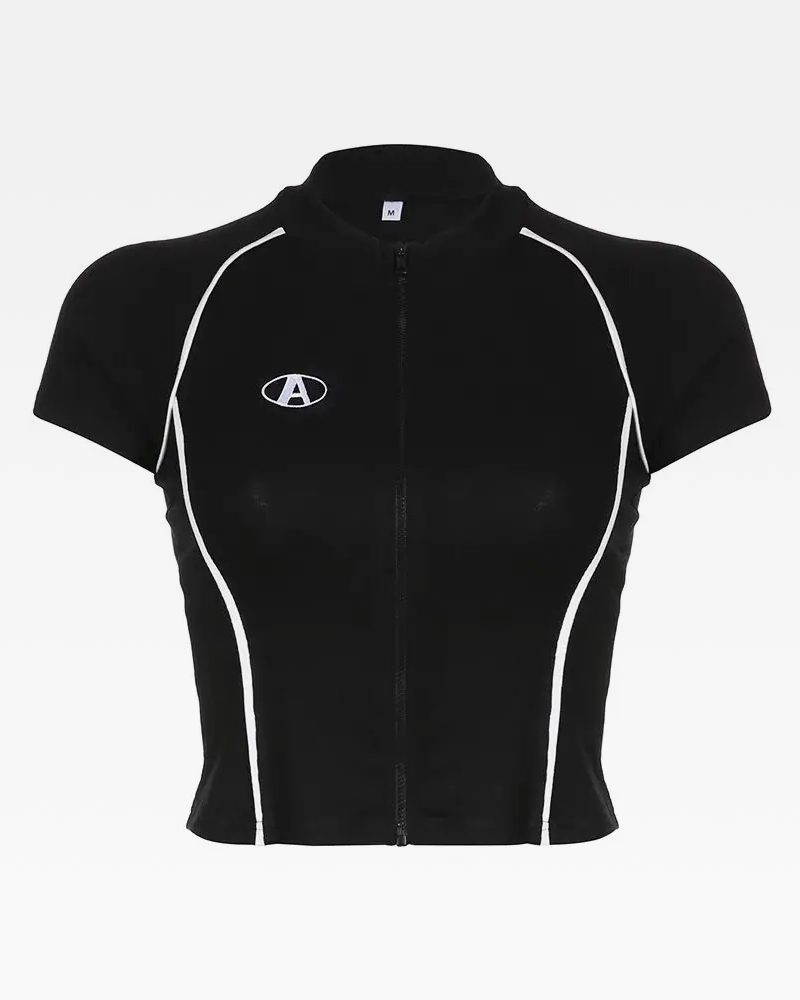 OFFSEAL Zip Crop Top